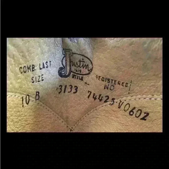 Justin black leather pull on work boots 3620 size 10B - Picture 5 of 5